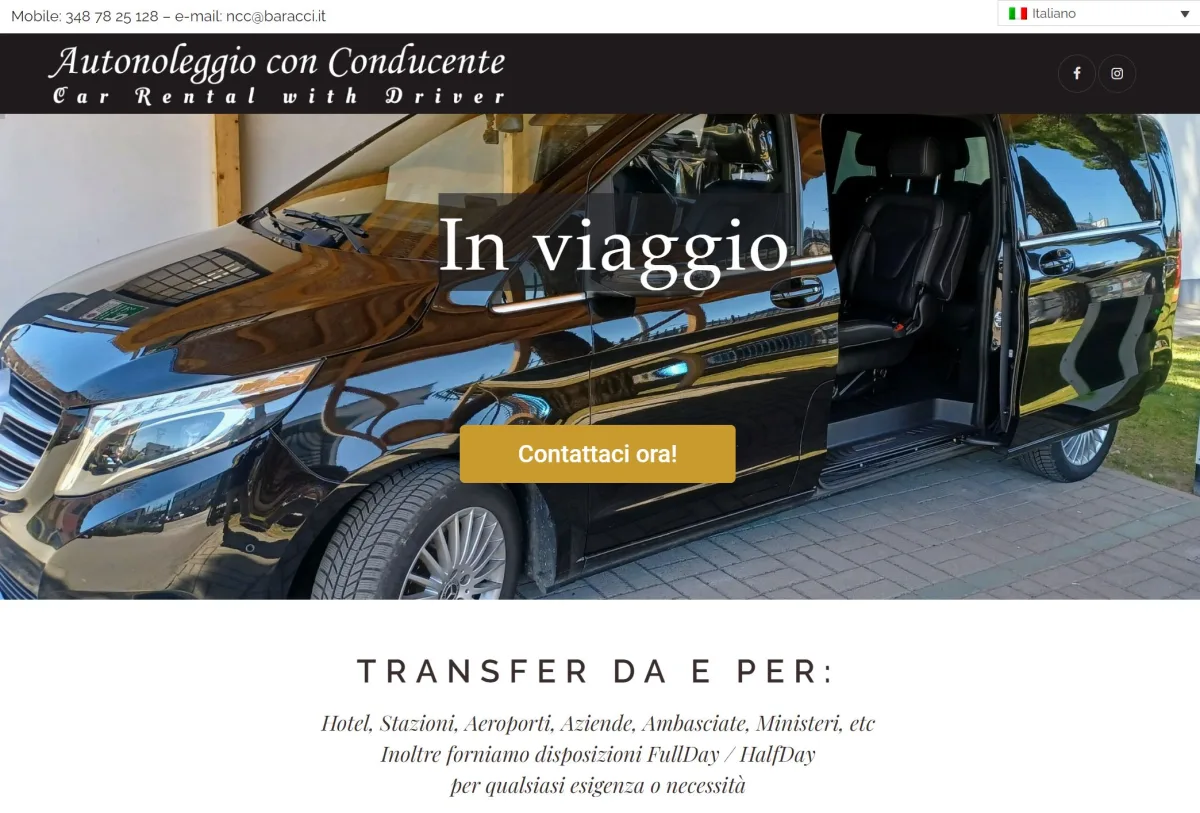 Progetto realizzato per Baracci NCC