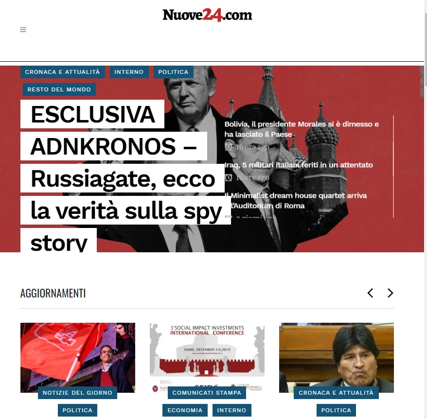 Progetto realizzato per Nuove24